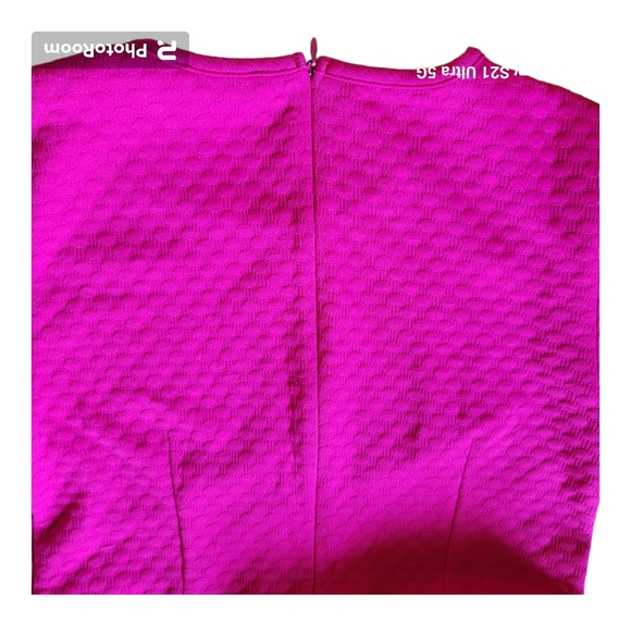 Eliza J Pink Quilted Cap Sleeve Ruffle Hem Dress Invisible Back Zip Size 10 - Picture 7 of 8